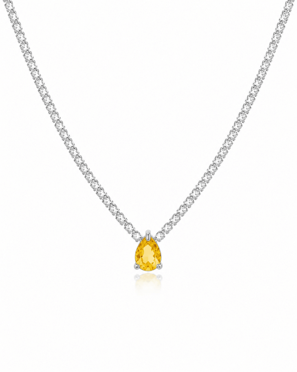 Citrine Drop Tennis Necklace