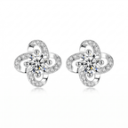 CRYSTAL CLOVER STUD EARRINGS - ÉCLAT MARBELLA