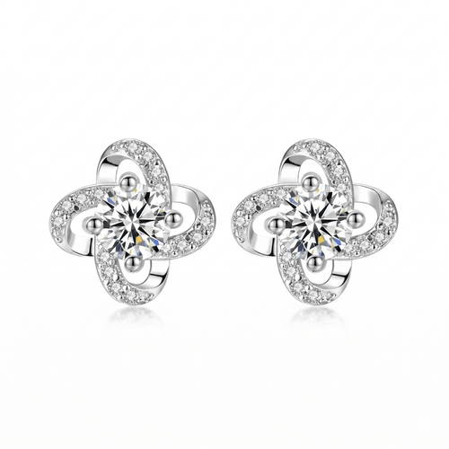 CRYSTAL CLOVER STUD EARRINGS - ÉCLAT MARBELLA