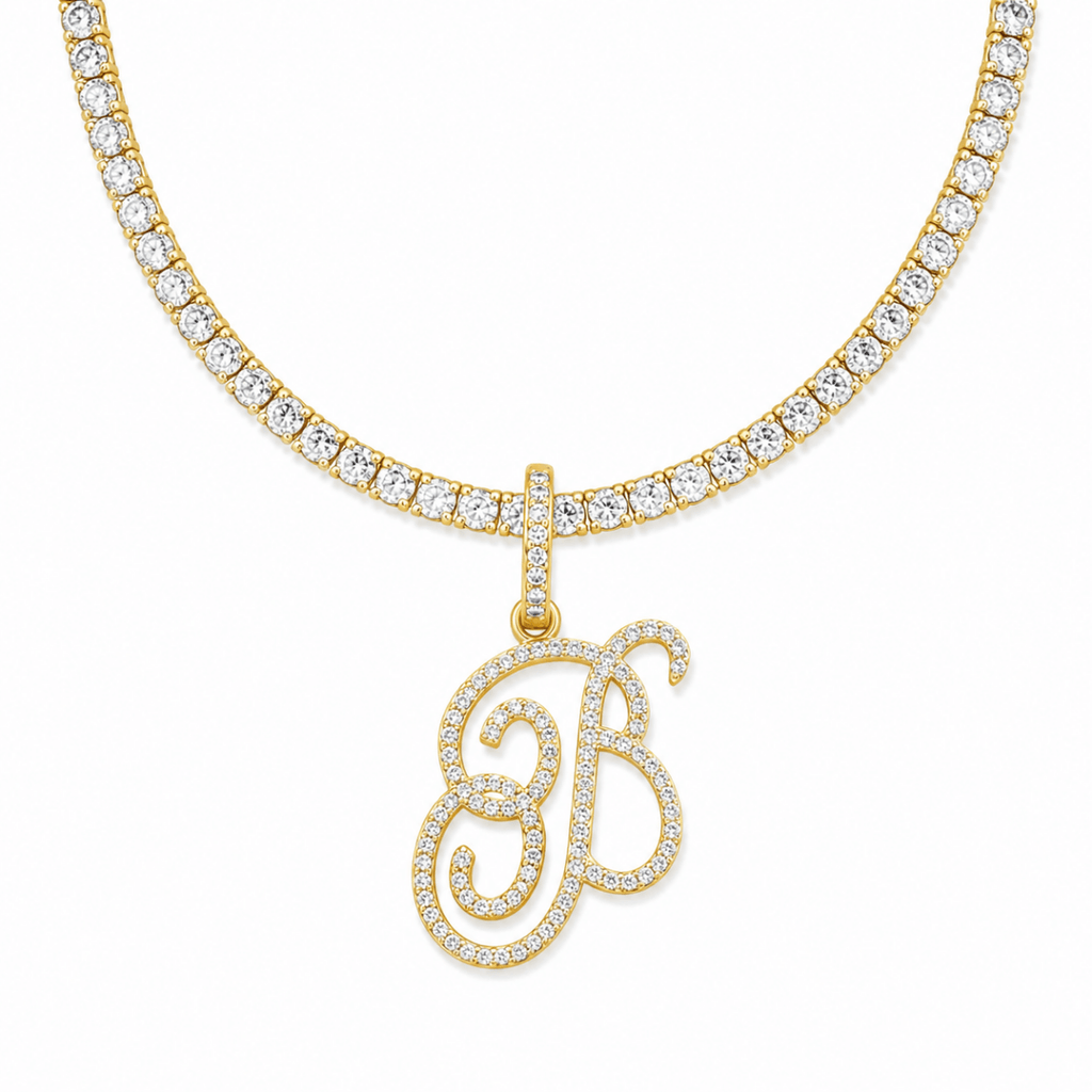 ÉCLAT INITIAL TENNIS NECLACE | GOLD