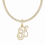 ÉCLAT INITIAL TENNIS NECLACE | GOLD
