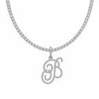 ÉCLAT INITIAL TENNIS NECLACE | SILVER