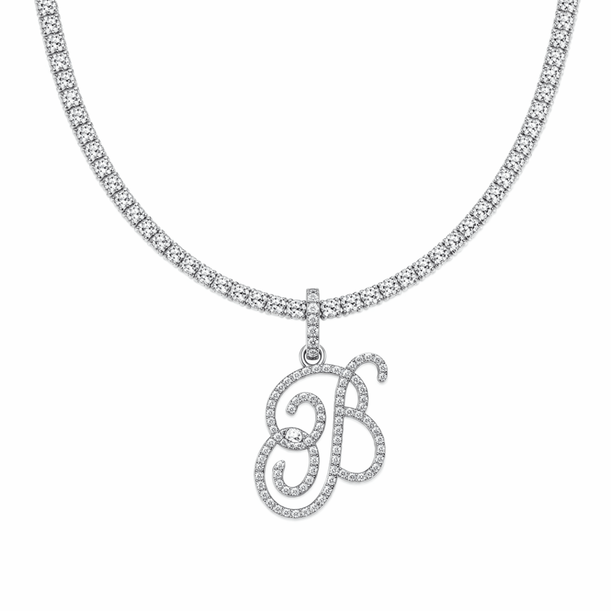 ÉCLAT INITIAL TENNIS NECLACE | SILVER