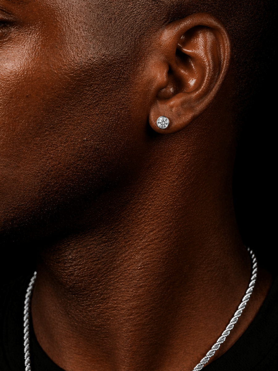 ICE ROUND STUD EARRINGS