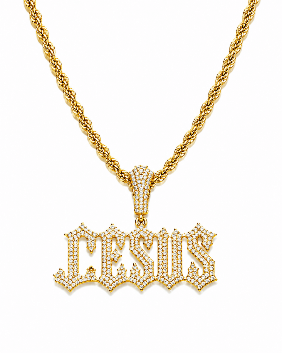 ICED JESUS PENDANT | GOLD