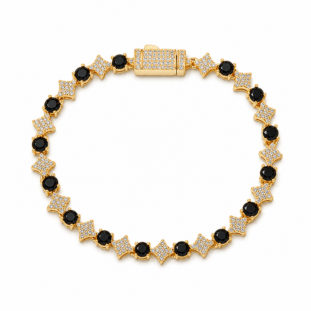 Stardust Tennis Bracelet | Gold·Black