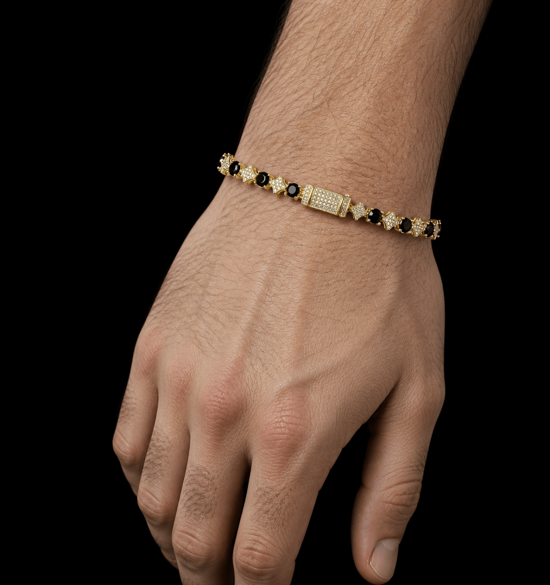 Stardust Tennis Bracelet | Gold·Black