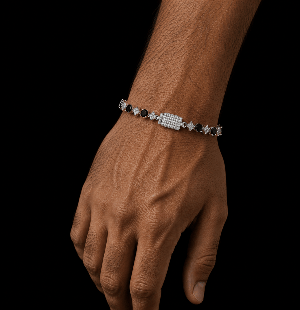 Stardust Tennis Bracelet | Siver·Black