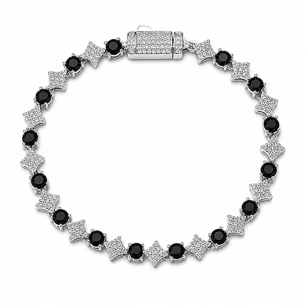 Stardust Tennis Bracelet | Siver·Black