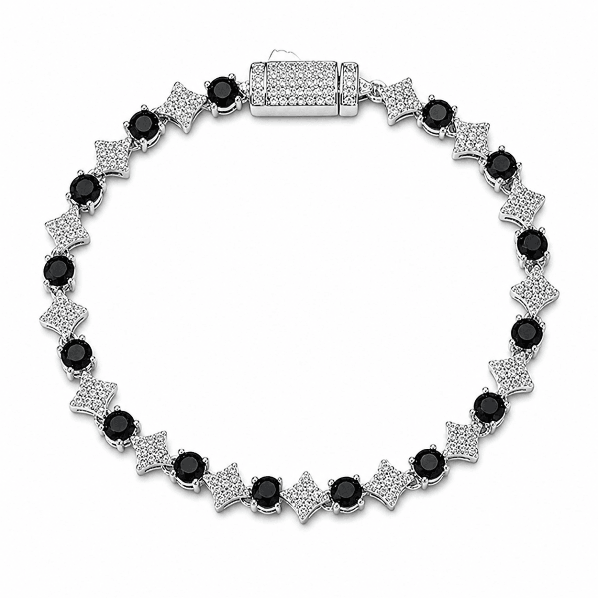 Stardust Tennis Bracelet | Siver·Black